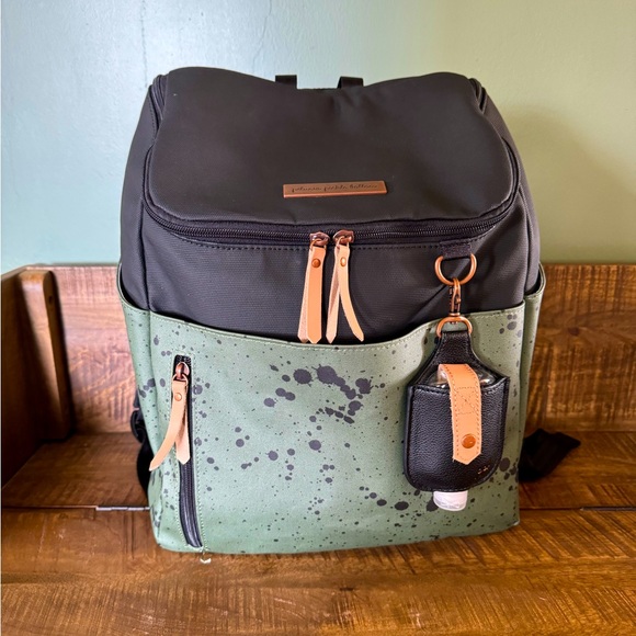 Petunia Pickle Bottom Handbags - Petunia Pickle Bottom Olive Ink Blot Tempo Backpack / Diaper Bag